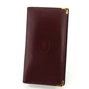 Authenticity Guaranteed CARTIER Long bill Mastrin Wallet Bordeaux Leather